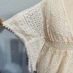 Xhilaration Women Bohemian Cream V-Neck Lace Swim Cover Up Top Sz M Photo 2