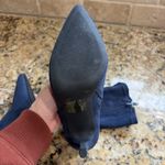 Shoe Dazzle Navy Blue SCARLETTE Faux Suede Heeled Booties Shoes Womens 6 Photo 5