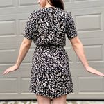 H&M  Leopard Print Short Sleeve Simple Wrap Mini Dress Large Photo 4