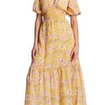 Billabong Yellow Spellbound Floral Maxi Dress M Photo 0