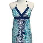 Aeropostale  Dress Womens S Floral Crochet V Neck Halter Floral Summer Blue White Photo 0