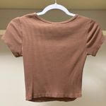 Bozzolo  Mauve Ribbed Cutout Crop Top Photo 1