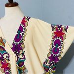 ZARA  Multicolored V-Neck Tunic Short Sleeves Midi Summer Beach Dress Size XL Photo 6