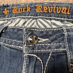 Rock Revival  Cameron Flare Wide Leg Jeans Light Wash Western Bling Size 30x31 Photo 6