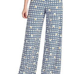 Trina Turk Trina Turk Racquet Club Palazoo Swim Cover Pants Geo Navy Size M Photo 0