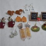 Teachers Delight 9pr School Days/Holidays/Seasons Hook/Post Vintage/Now Earrings Gold Photo 0