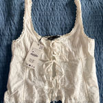 ZARA White Eyelet Lace Blouse Photo 0