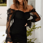 Hello Molly NEW Women's First Look of Fame Mini Black Dress Lace Ruched Size 4 Photo 0