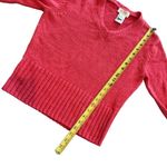 Talbots Vintage Petites Coral V-Neck Sweater Small Long Sleeve Ribbed Hem Photo 6