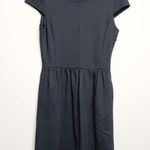 Madewell  Screenplay Knit Skater Dress Black Ponte Cap Sleeves Pockets S Photo 0