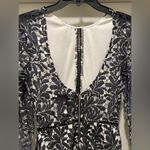 "Lilac Shade" Navy Blue Ombre Crochet Lace Overlay Backless Bodycon Fitted Dress Photo 6