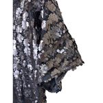 Free People Grey Metallic Shimmery Sequin Mini Dress Sheer Oversized Photo 6
