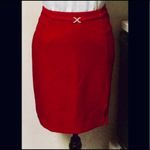 Red Pencil Skirt, Slit, Belt w/ Diamond Charm, M Size M Photo 1