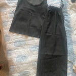 ZARA  Charcoal Gray Textured Top and Pants Lounge Set Photo 0