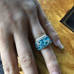 Natural Blue Apatite Sterling Silver Turtle Ring Size 5 Photo 7