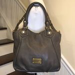 Marc Jacobs Grey Leather Top Handle Crossbody Women’s Workwear Satchel Tote Photo 0