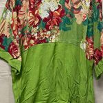 Diane Gilman DG2 Floral Green Shirt NWT Size L Photo 0