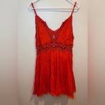 Free People Women’s Fiery Red Lace Mini Dress Size S Photo 1