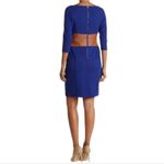 $336 NWT Shani Womens Cocktail Dress Sz 14 Blue Faux Leather Waist Office Chic Photo 3