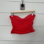 Free People  Women’s Large Coral Ruched Strapless Top Photo 3