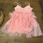 Lulus  Special Poise Pink Tulle Pleated Sleeveless Tiered Mini Dress‎ Photo 3