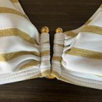 Lauren Ralph Lauren Gold Metallic Bikini Top White Size 14 Photo 2