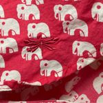 Talbots Petite Small White Pink Elephant Print Top Blouse Button Roll-Tab Cotton Photo 6