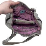 Kathy Van Zeeland Vintage Y2K Silver Croc Embossed Handbag Large Rhinestones Photo 11