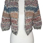 Byron Lars Tattered Loose Knit Cropped Cardigan S Sweater Shrug Anthropologie Photo 0