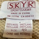 Vintage SKYR Shetland Wool Sweater Crewneck Pullover Grapes Pattern Tan Womens M Size M Photo 6