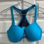 Aerie  Blue 36D Brooke Racer Back Front Closure Padded Bra - EUC Photo 0
