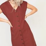Old Navy  Rib-Knit Button-Front Shift Dress Copper Moon Burnt Orange Size XL Tall Photo 0