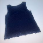 Loft Lace Overlay Scalloped Hem Sleeveless Lined Navy Blue Top Blouse Size XXSP Photo 11