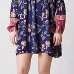 Billabong  Pink & Blue Floral Just Like You Dress Medium Boho Peasant Flowy Photo 0
