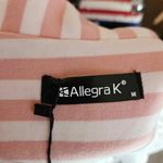 Allegra K  Medium Coral and White Striped Blazer Photo 8