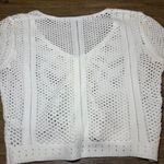 Lulus White Open-Knit Cropped Cardigan Sweater Small Button Down Lightweight Photo 10