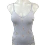 Diane Von Furstenberg  Sweater Camisole Floral Embroidered Tank Bodysuit Top XS Photo 3