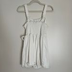 Sincerely Jules 100% Cotton White Romper Skort Dress Smocked Back Tie Waist Sz M Photo 8