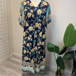 Chico's  Navy Floral Imperial Kimono Maxi Dress. Chico’s Size 2.5P (14) Photo 2