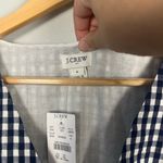 New J.CREW Size 6 Womens GINGHAM NAVY Sleeveless Lined Pockets Dress Checkered White Photo 3