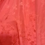 Vintage 50s Dynasty Hong Kong Silk Jacquard Peach Dressing Gown Robe Hostess Med Orange Photo 6