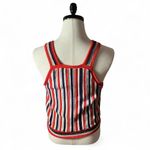 Gap  Striped Crocheted‎ Tank Top Red White Blue Sleeveless Casual Knit Summer Photo 1