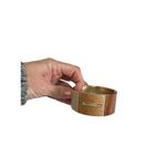 Peach and tan color block cuff bracelet with rhinestone accent statement bracele Gold Photo 4