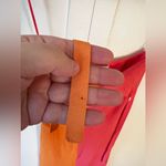 ZARA Colorblock Midi Orange & Pink Halter Dress Size Small Photo 7