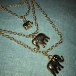 Paparazzi Necklaces (2) & Bracelet: Layer Elephant Charm Necklace, Feather Charm Necklace Photo 4