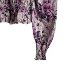 Love Shack Fancy Russell Smocked Pink Purple Floral Long Sleeve Top Size S Photo 3