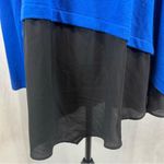 Karen Kane royal blue and black twofer knit and chiffon top size 1X Photo 1