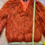 Missguided faux Mongolian lamb fur shaggy short jacket festival rave orange S Photo 3