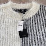 Bobeau  Women’s Eyelash White Colorblock Pullover Sweater Size Medium NWT Photo 6