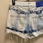 ZARA  High Waisted Tie Dye Distressed Jean Shorts Size 4 Photo 7